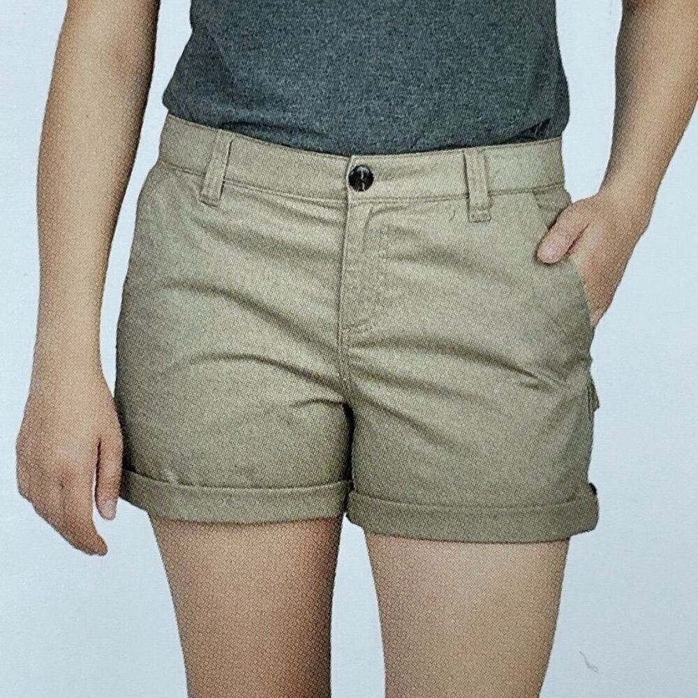 Boston Traders Womens Tan Casual Shorts Size 4 Cotton/Spandex d0598